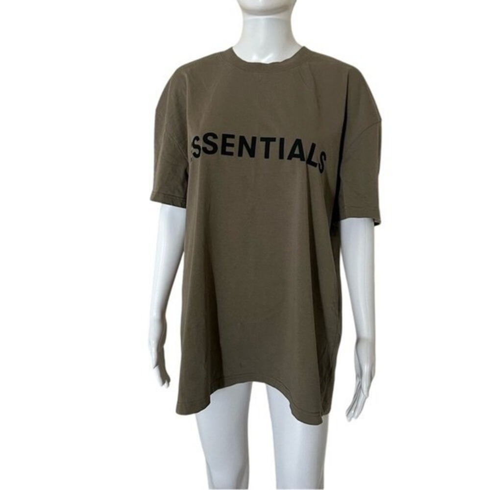 Essentials Fear of God Olive Green Taupe Short Sleeve T-Shirt Size Medium